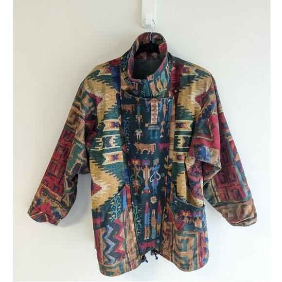 Southwestern Print Asymmetrical Jacket - Picture 2 of 9